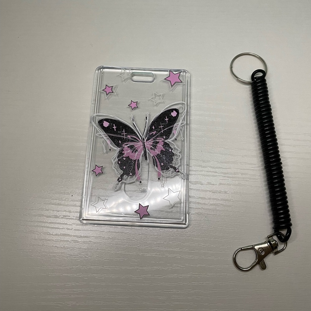 Photocard holder Butterfly design with a strap